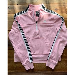 Adidas pink cropped sweat shirt